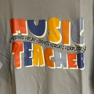 Bella Canvas Baby Blue Music Teacher Shirt XL Brand new!